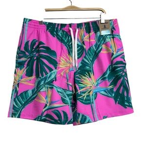 NWT Chubbies Mens Birds Of Paradise Classic 7” Swim Trunks Shorts Lined XXL Pink